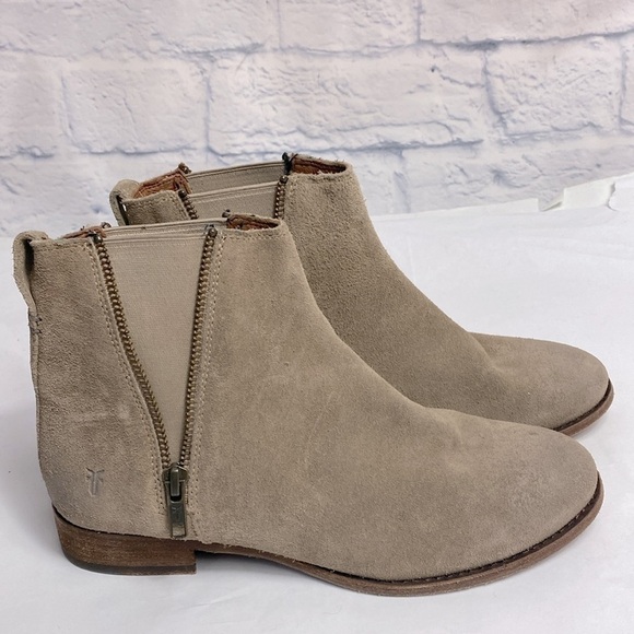 Frye Carly ash suede double zip Chelsea boots 7.5 - Picture 2 of 9